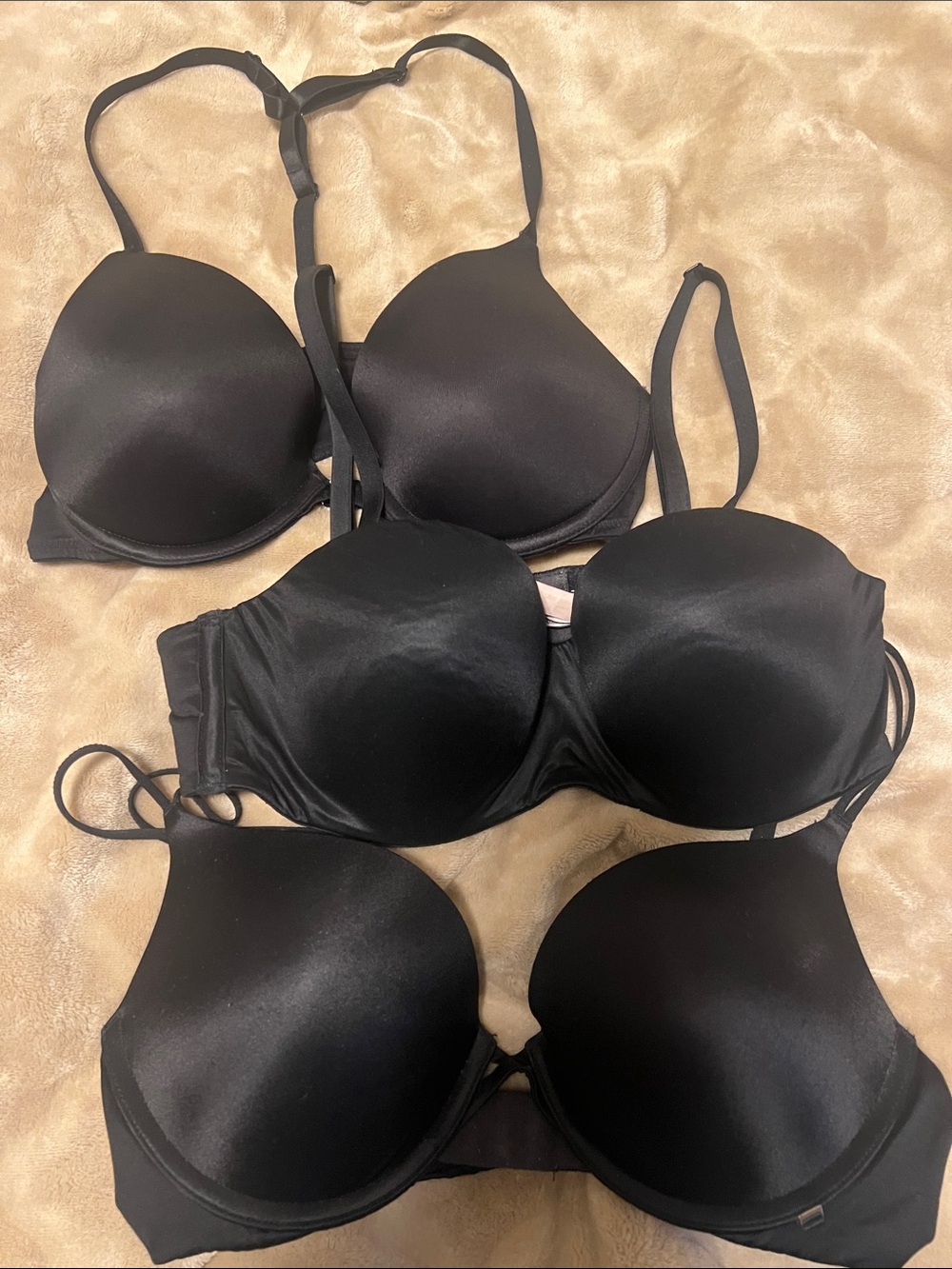 3 Black Women's Victoria Secret/Pink bras